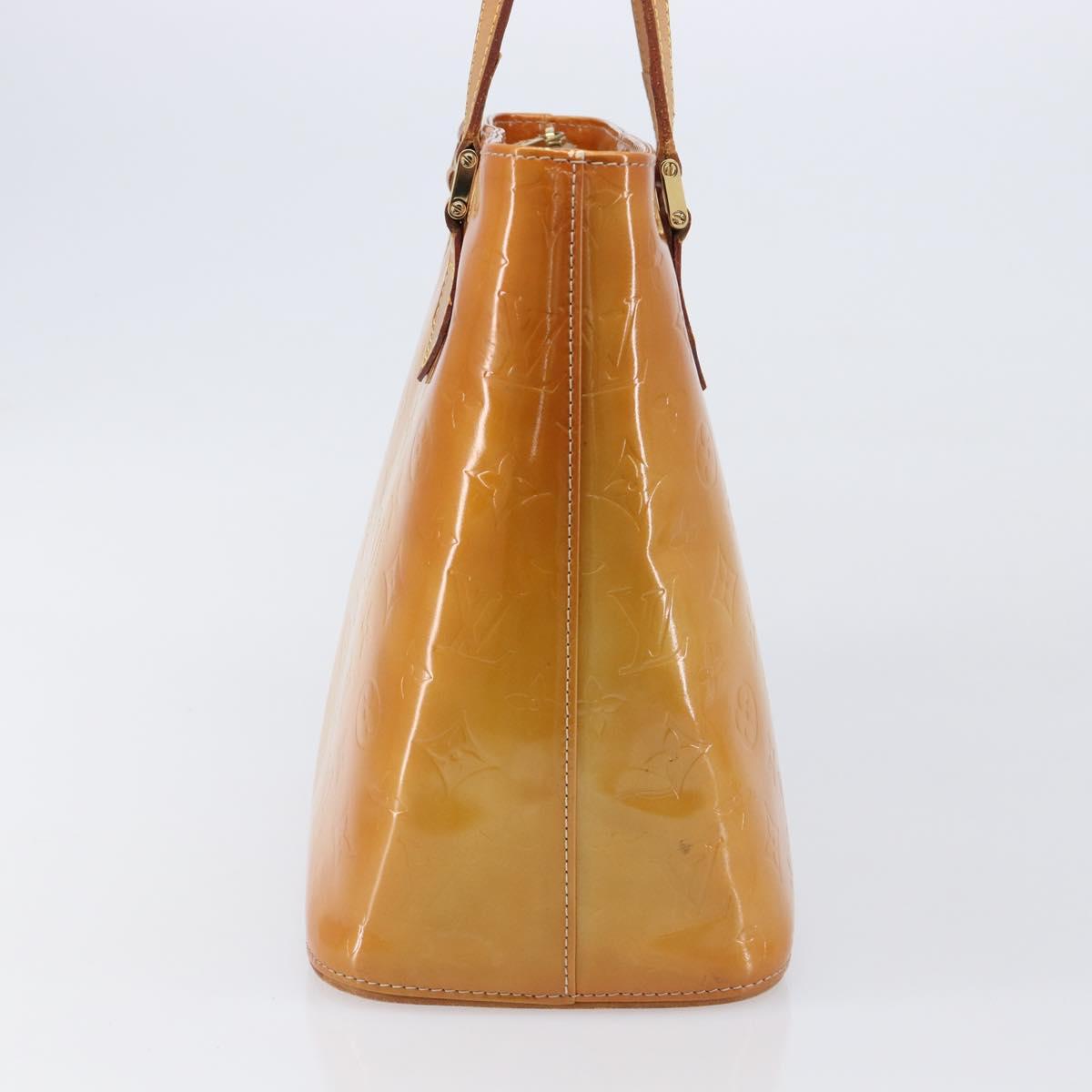 LOUIS VUITTON Monogram Vernis Houston Hand Bag Beige M91004 LV Auth BA15557