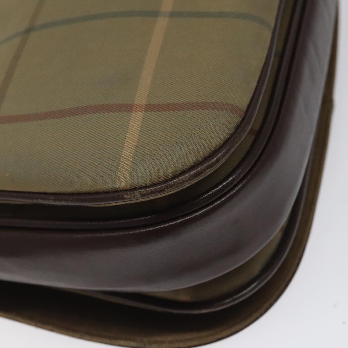 Burberrys Nova Check Shoulder Bag Canvas Brown Gold Auth BA1556