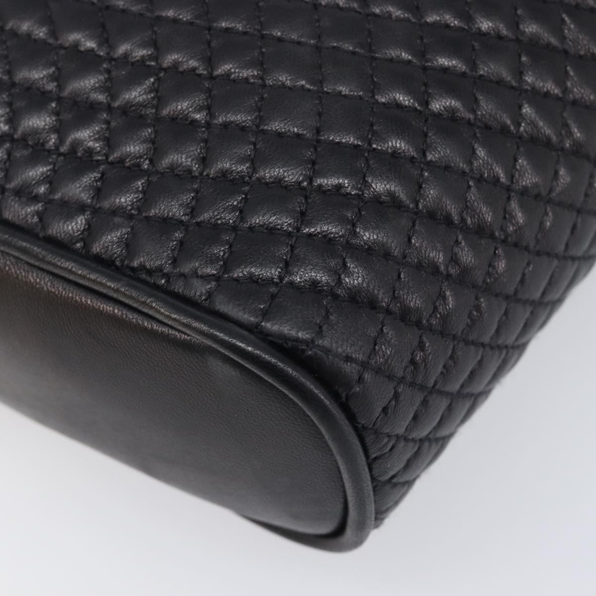 BALLY Chain Shoulder Bag Leather Black Gold Tone Auth BA15568A