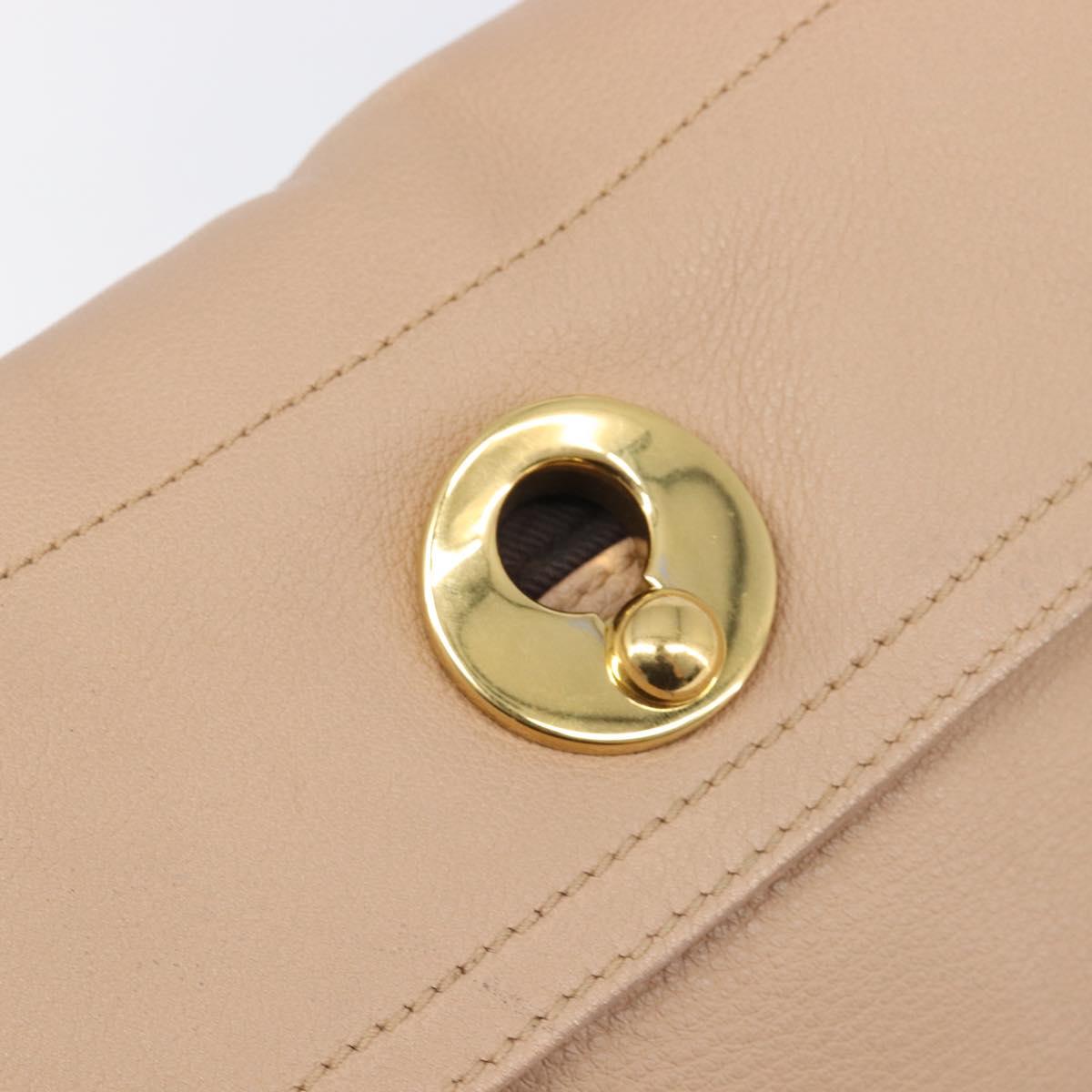 SAINT LAURENT Muse To Hand Bag Leather 2way Beige Gold Tone 283761 Auth BA15574A