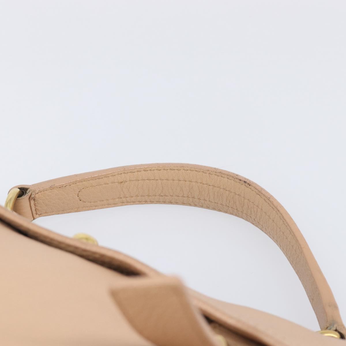 SAINT LAURENT Muse To Hand Bag Leather 2way Beige Gold Tone 283761 Auth BA15574A