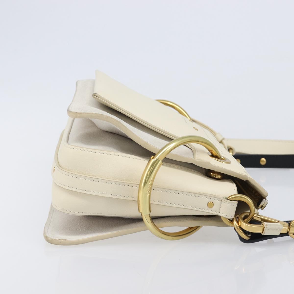 Chloe Roy Shoulder Bag Leather Ivory Gold Tone Auth BA15577A