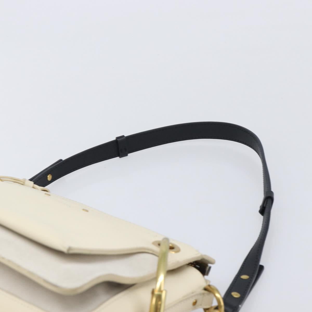 Chloe Roy Shoulder Bag Leather Ivory Gold Tone Auth BA15577A