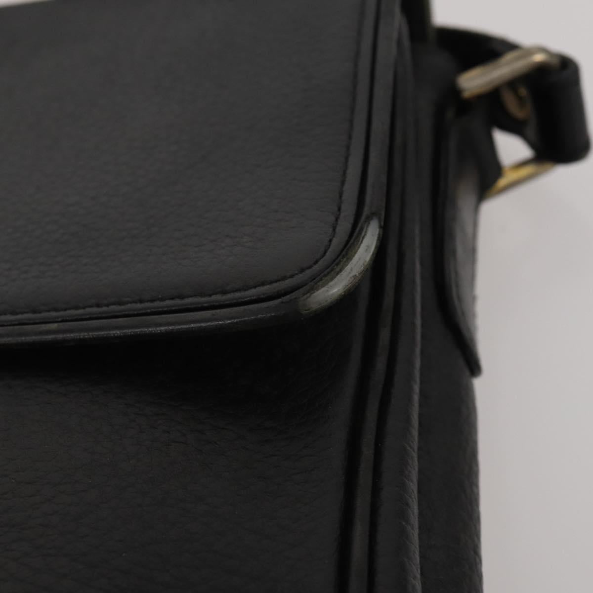 Burberrys Shoulder Bag Leather 2 Set Black Navy Auth BA15578