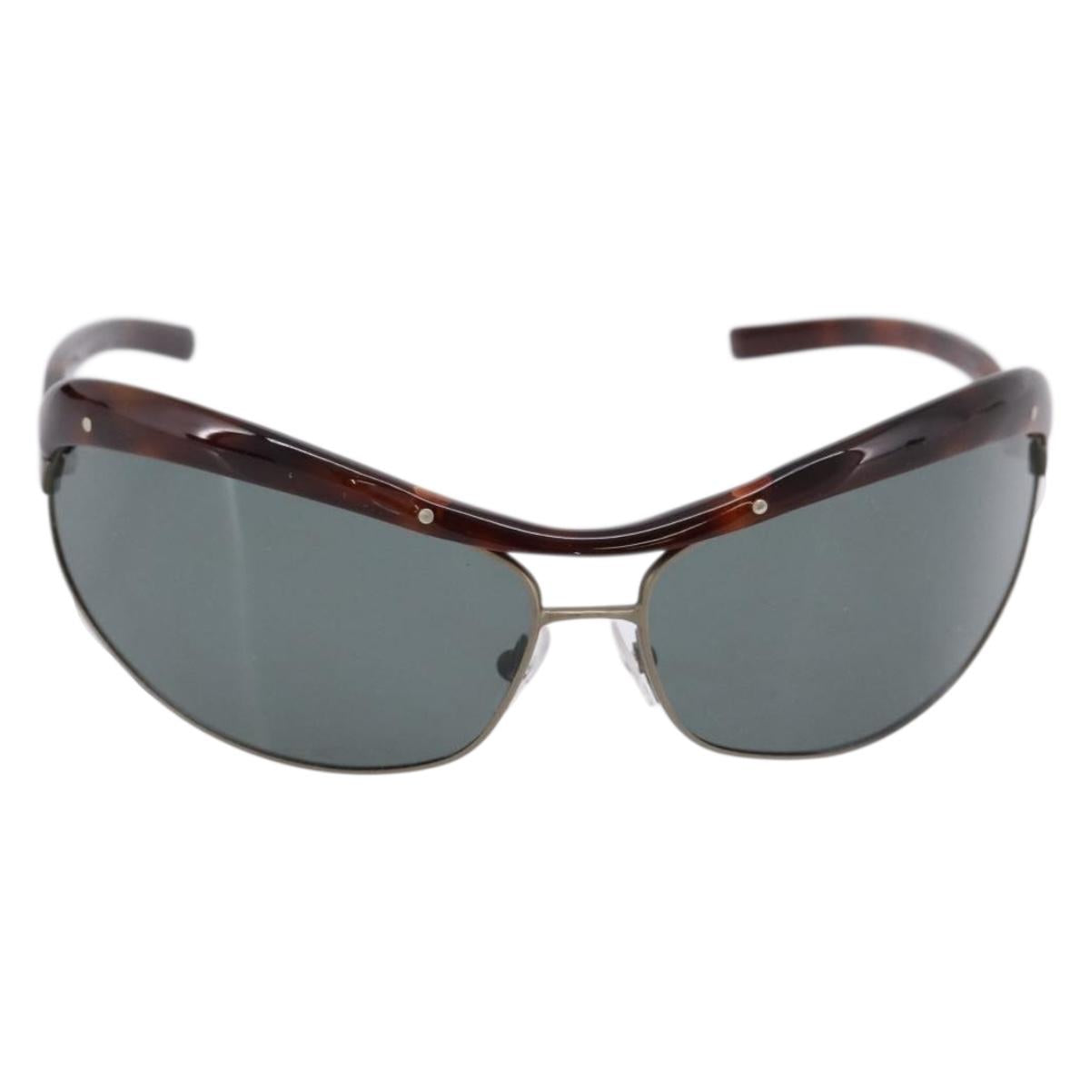 BOTTEGA VENETA Sunglasses Plastic Brown Silver Auth BA15579V
