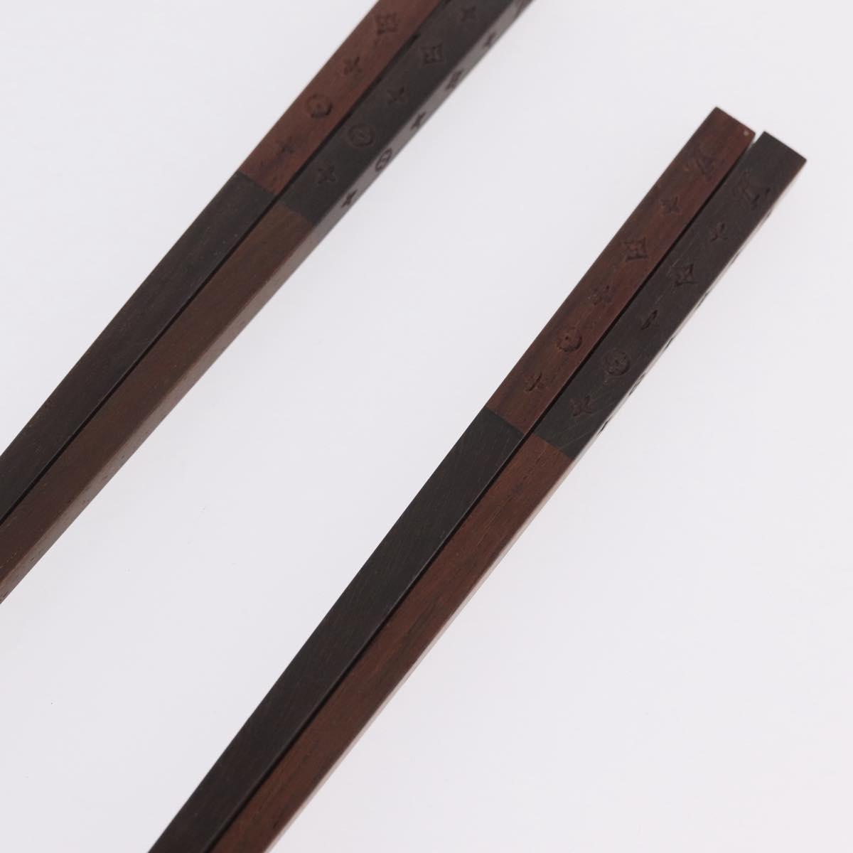 LOUIS VUITTON Baguette Chop Stick Set Wood VIP Only Brown M99171 Auth BA15582V