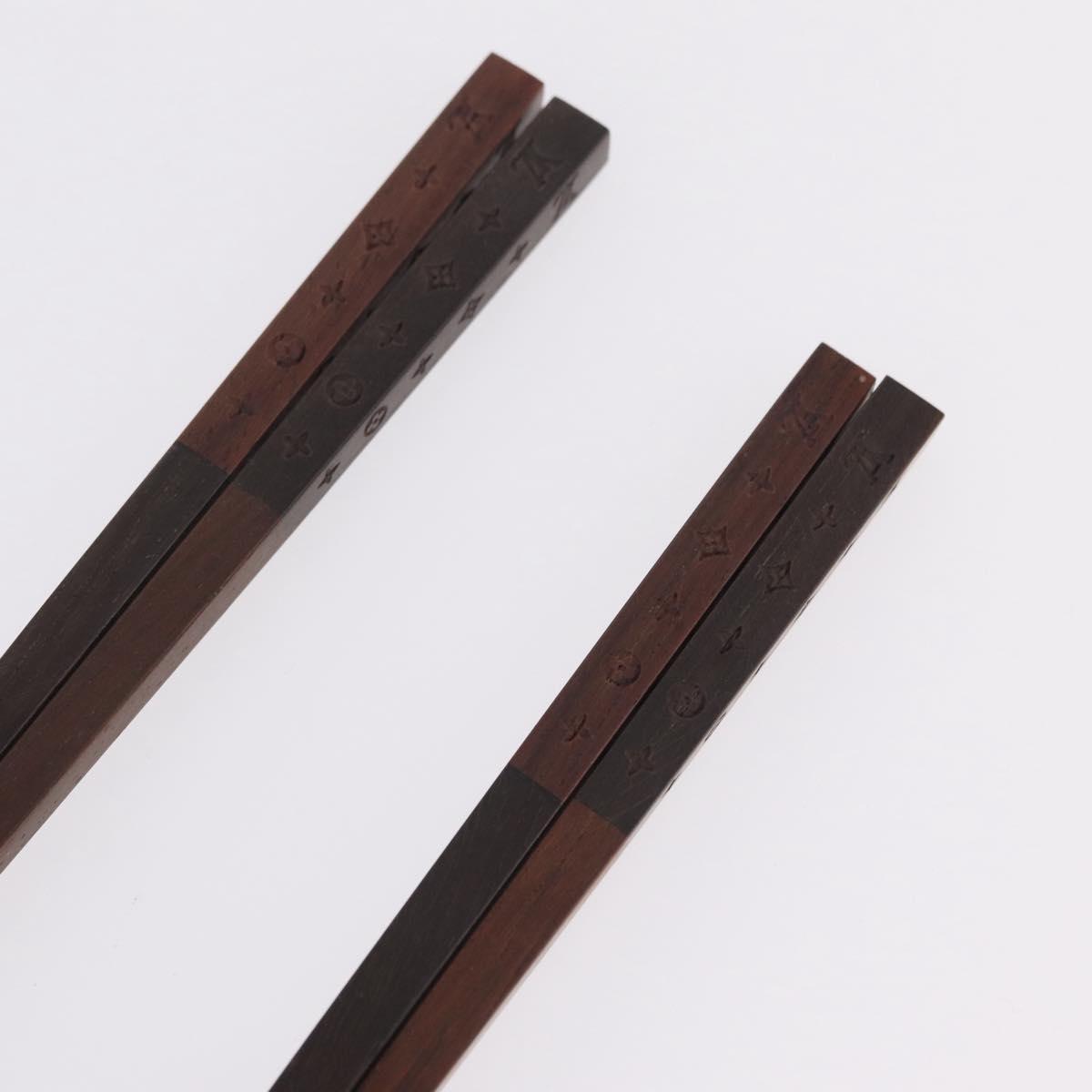 LOUIS VUITTON Baguette Chop Stick Set Wood VIP Only Brown M99171 Auth BA15582V