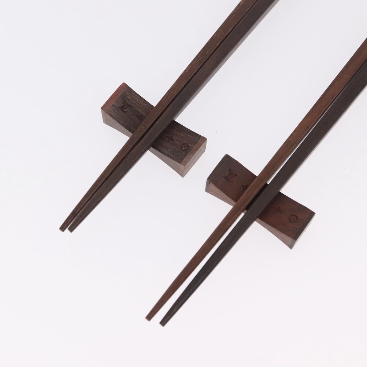 LOUIS VUITTON Baguette Chop Stick Set Wood VIP Only Brown M99171 Auth BA15582V
