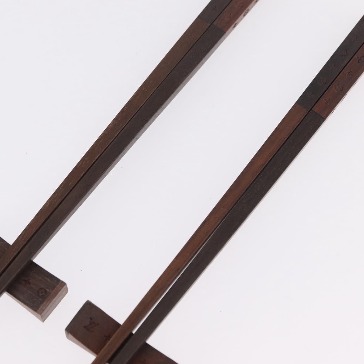 LOUIS VUITTON Baguette Chop Stick Set Wood VIP Only Brown M99171 Auth BA15582V