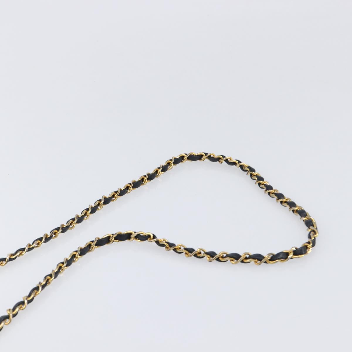 CHANEL Matelasse Chain Shoulder Bag Lamb Skin Black Gold Tone CC Auth BA15584