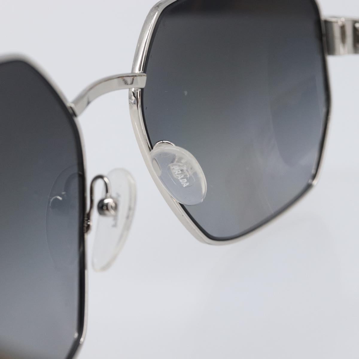 PRADA Sunglasses Metal Brown Silver Auth BA15585