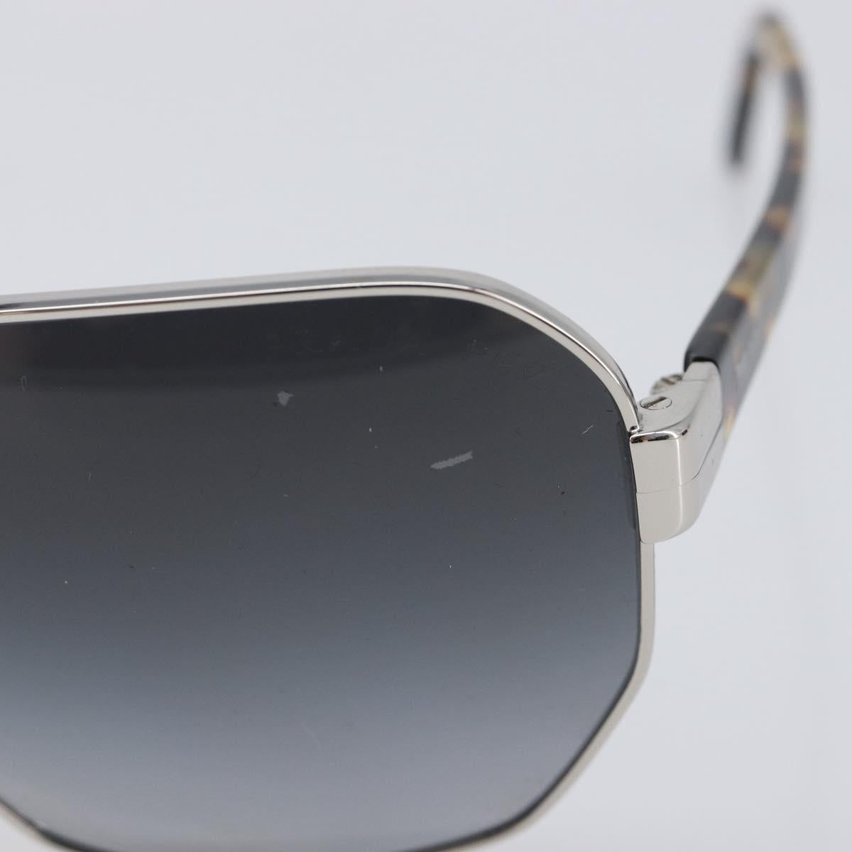 PRADA Sunglasses Metal Brown Silver Auth BA15585