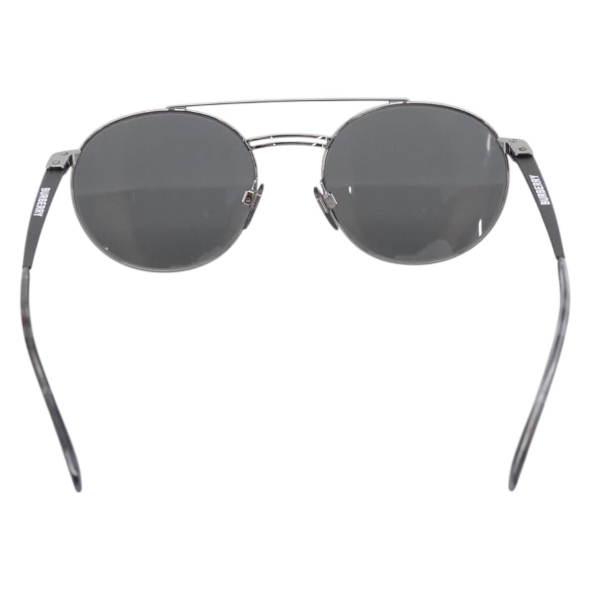 BURBERRY Sunglasses Metal Black Silver Auth BA15586V