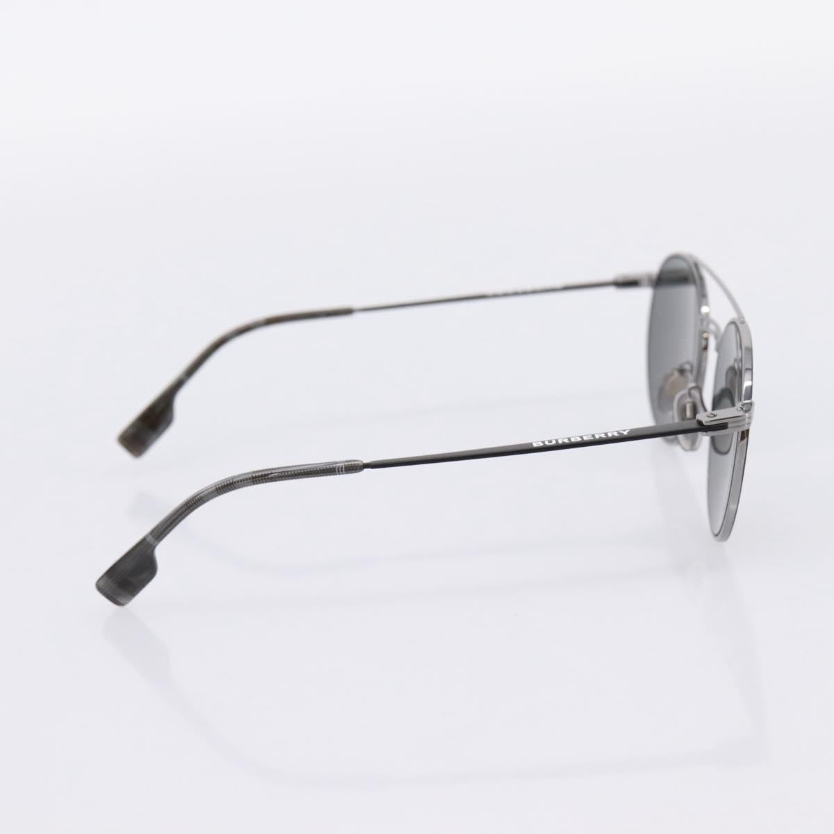 BURBERRY Sunglasses Metal Black Silver Auth BA15586V