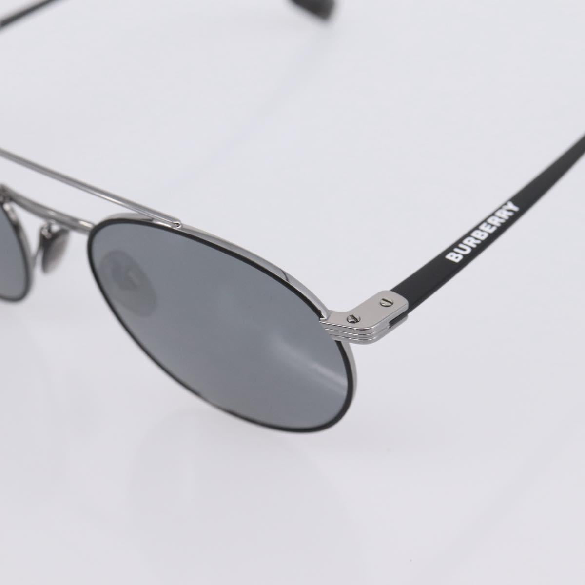 BURBERRY Sunglasses Metal Black Silver Auth BA15586V