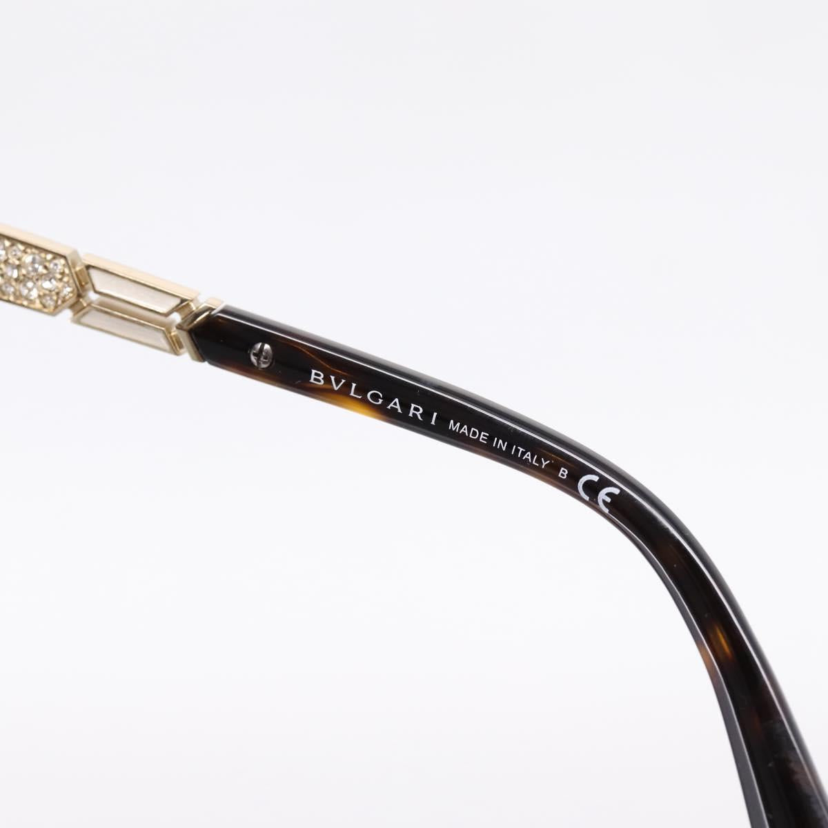 BVLGARI Sunglasses Plastic Brown Gold Tone Auth BA15587V