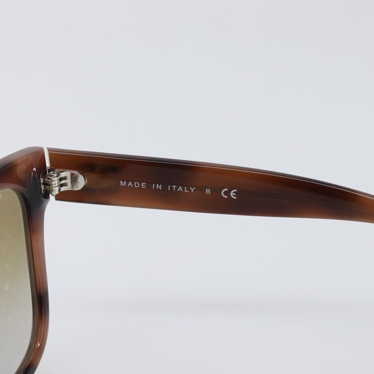 CHANEL Sunglasses Plastic Brown Silver CC Auth BA15588