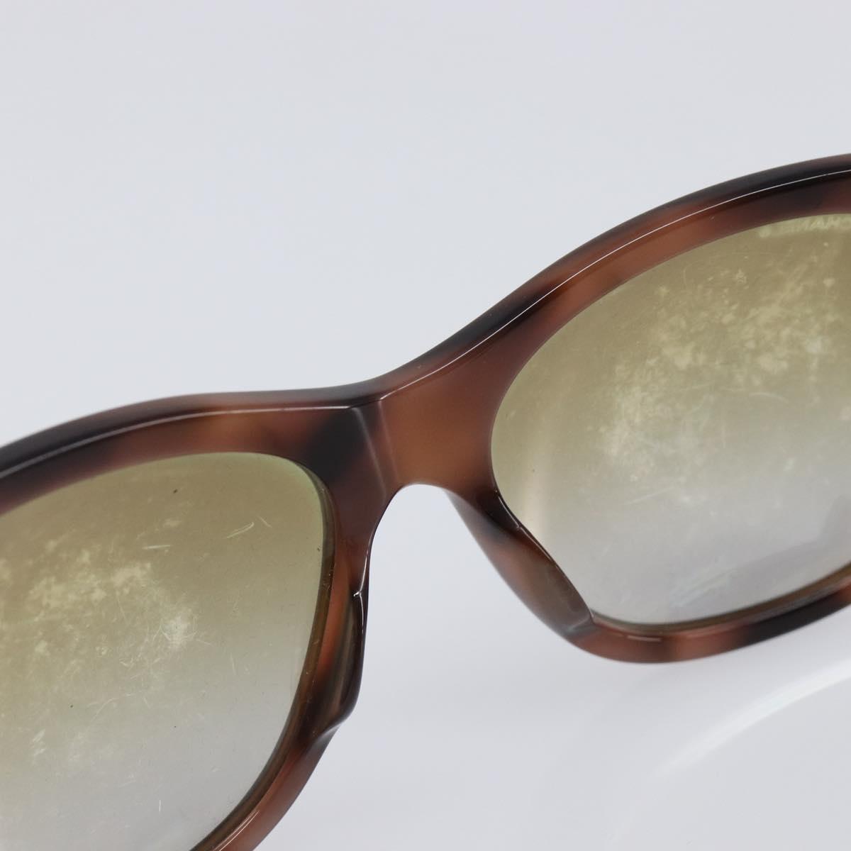 CHANEL Sunglasses Plastic Brown Silver CC Auth BA15588