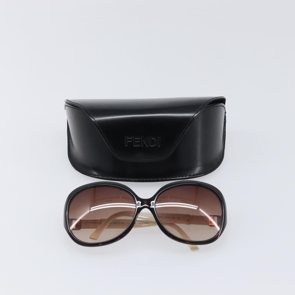 FENDI Sunglasses Plastic White Gold Tone Auth BA15591