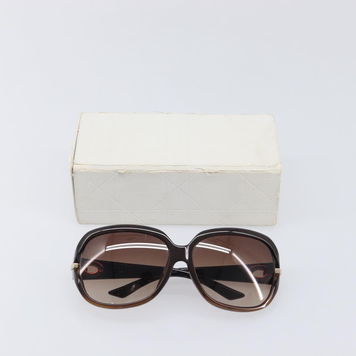 Christian Dior Sunglasses plastic Dark Brown Gold Tone Auth BA15592V