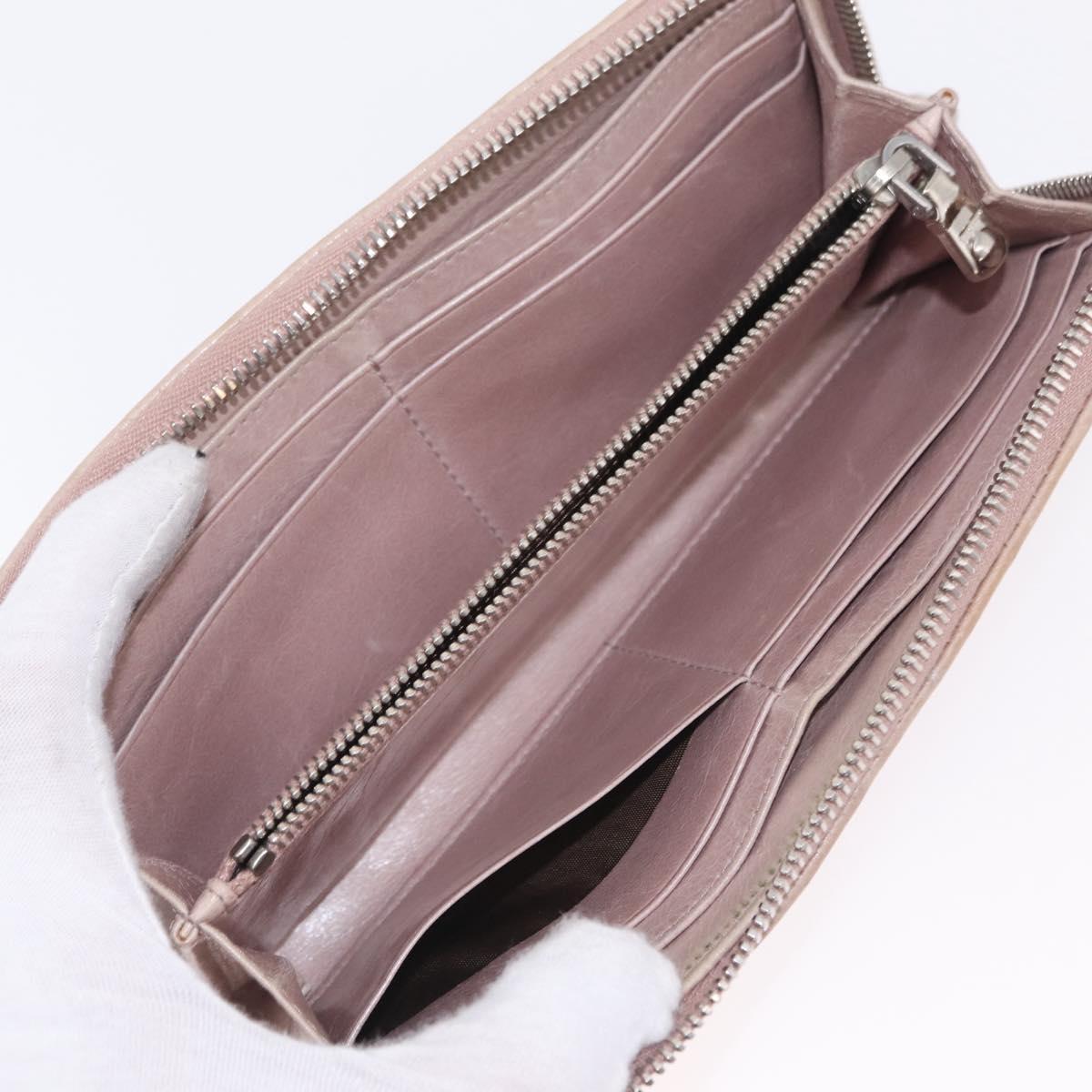 HERMES Miumiu Wallet Coin Purse Wallet Leather 7 Set Black Pink Auth BA15600