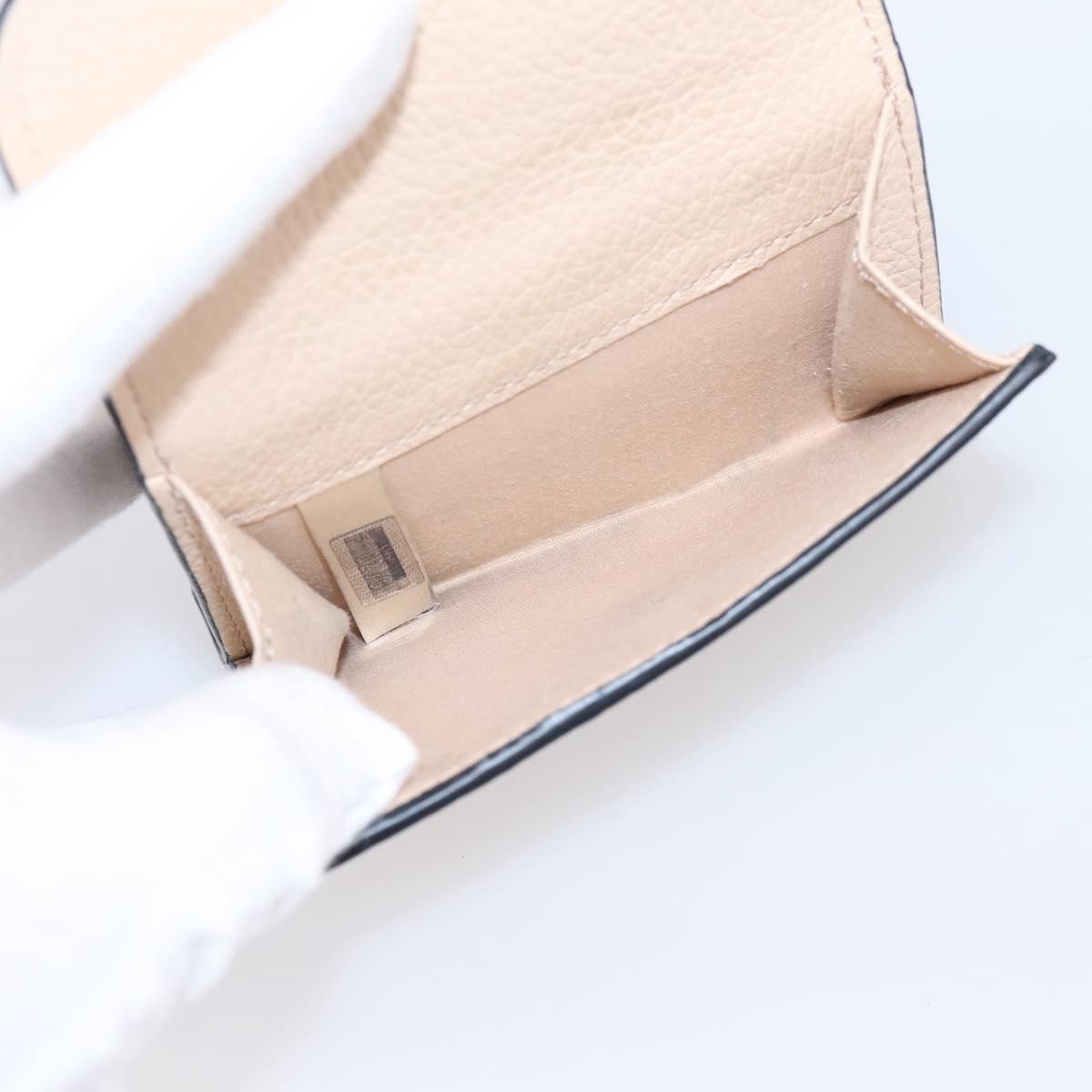 Chloe Alphabet Trifold Wallet Leather Pink Gold Tone Auth BA15602