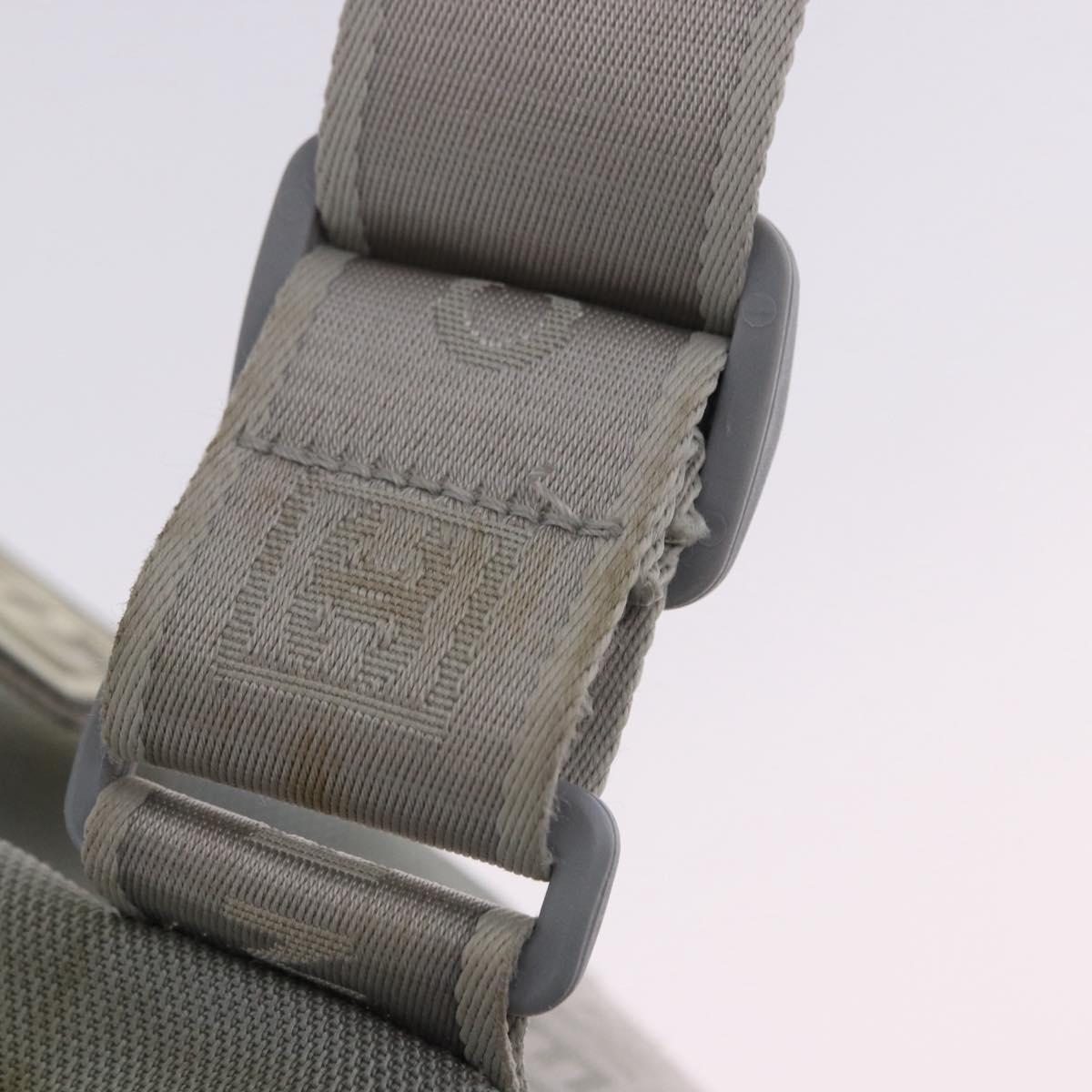 CHANEL Sports Tote Bag Canvas Gray Silver CC Auth BA15608