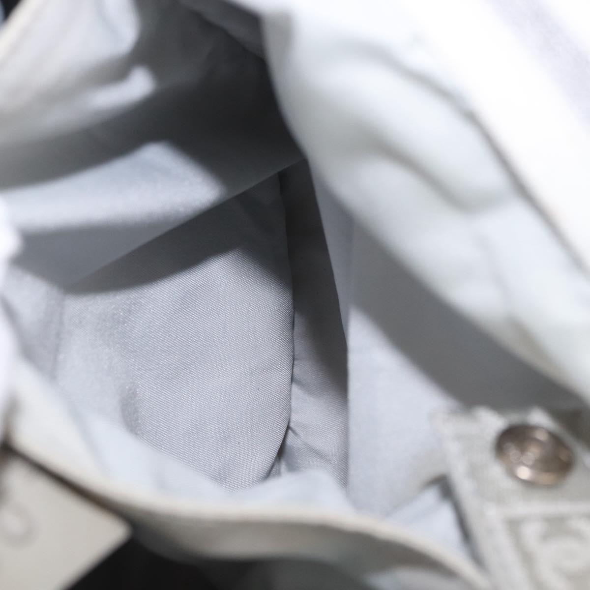 CHANEL Sports Tote Bag Canvas Gray Silver CC Auth BA15608
