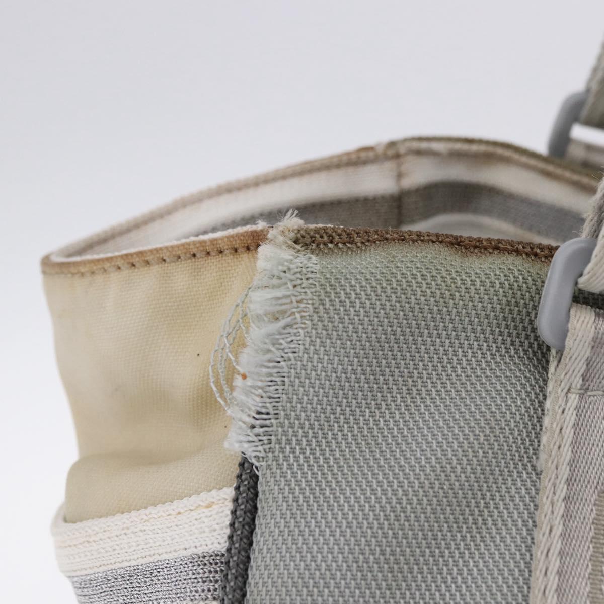 CHANEL Sports Tote Bag Canvas Gray Silver CC Auth BA15608
