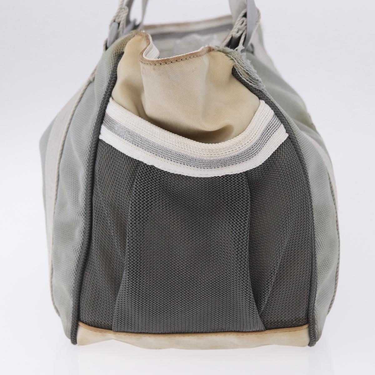 CHANEL Sports Tote Bag Canvas Gray Silver CC Auth BA15608