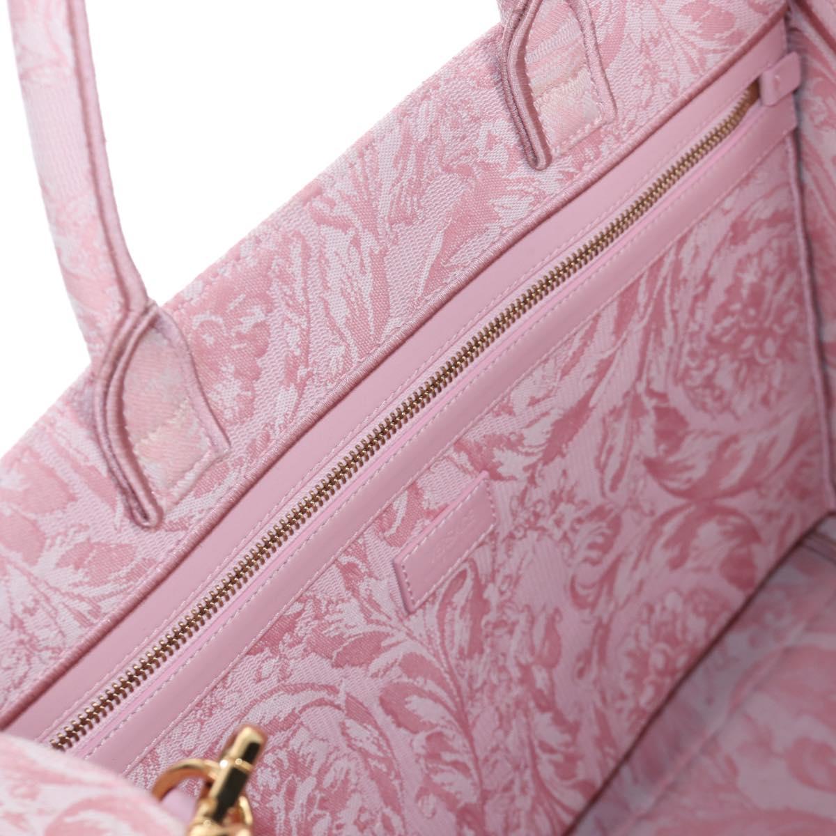 VERSACE Athena Barocco Tote Bag tweed 2way Pink Gold Auth BA15628M