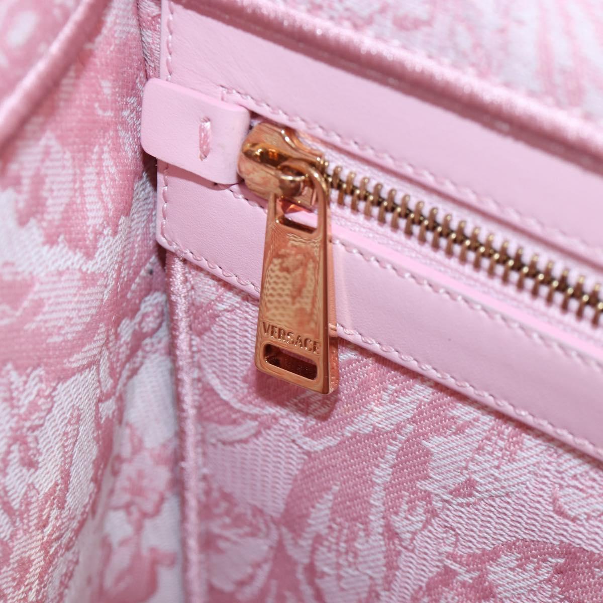 VERSACE Athena Barocco Tote Bag tweed 2way Pink Gold Auth BA15628M