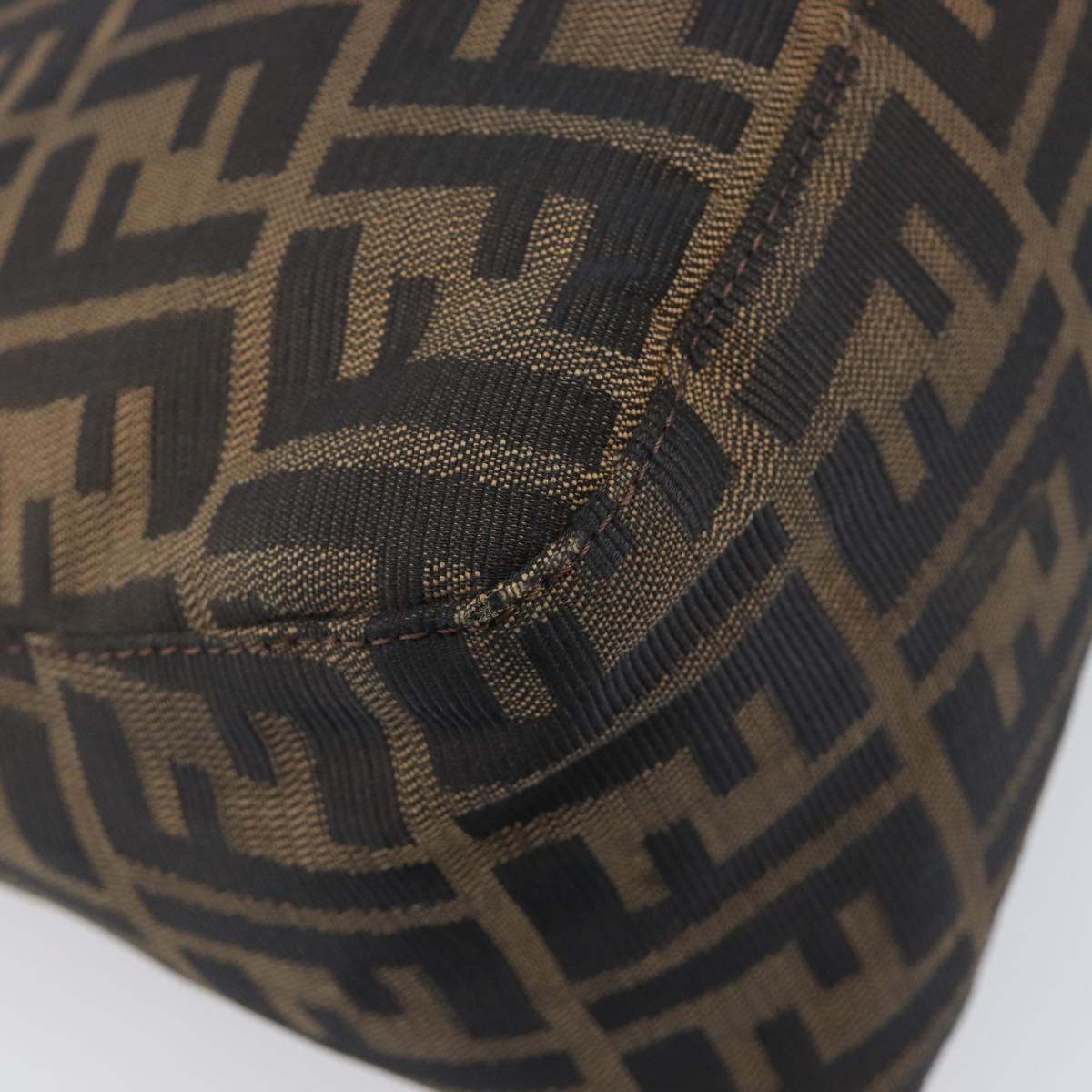 FENDI Zucca Canvas Mamma Baguette Shoulder Bag Brown Black Auth BA15633A