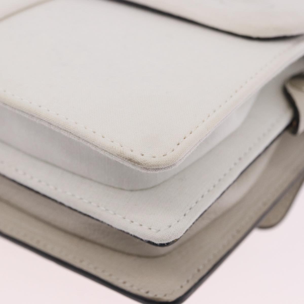 Maison Margiela New Rock Horizontal Bag Leather White Silver Auth BA15641V