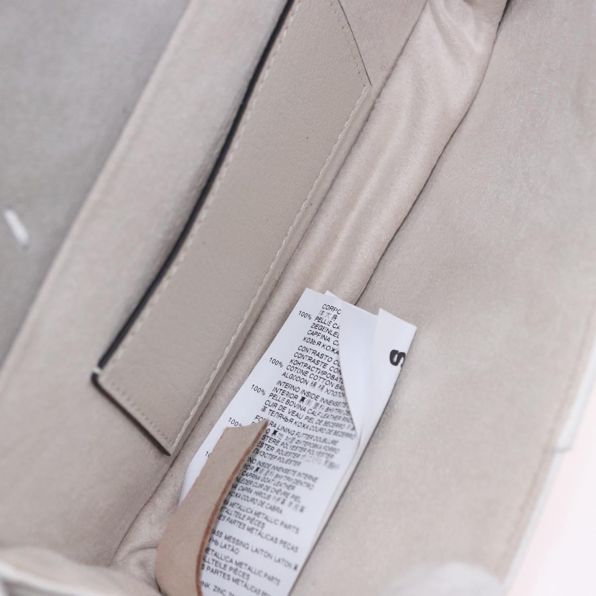 Maison Margiela New Rock Horizontal Bag Leather White Silver Auth BA15641V