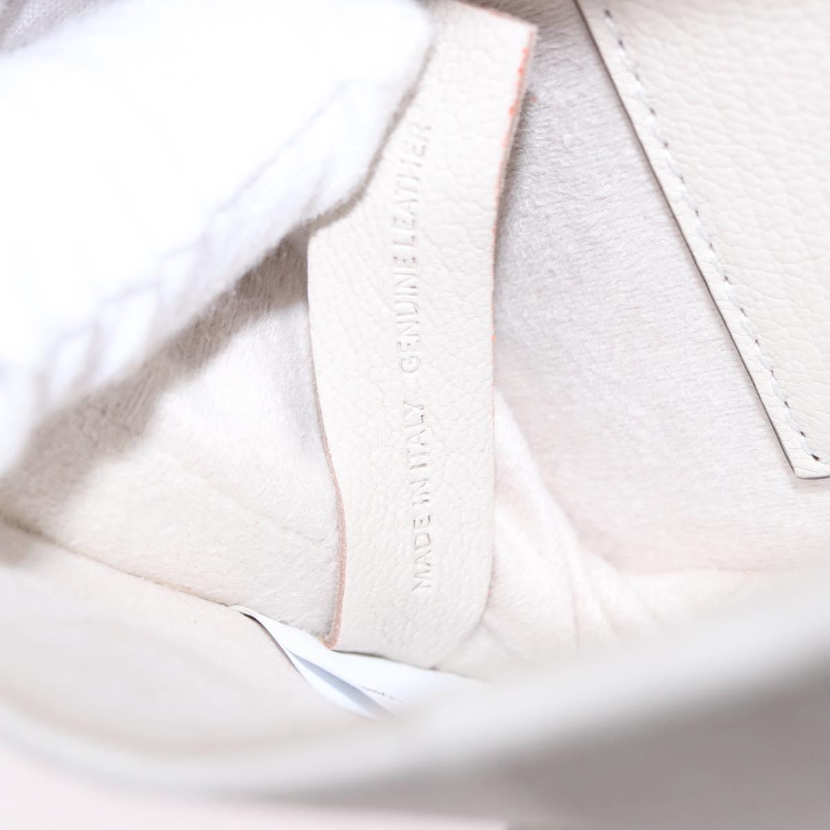 Maison Margiela New Rock Horizontal Bag Leather White Silver Auth BA15641V