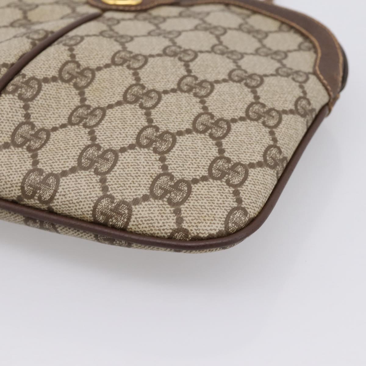 GUCCI GG Supreme Web Sherry Line Bag PVC Beige Gold 904 02 047 Auth BA15648