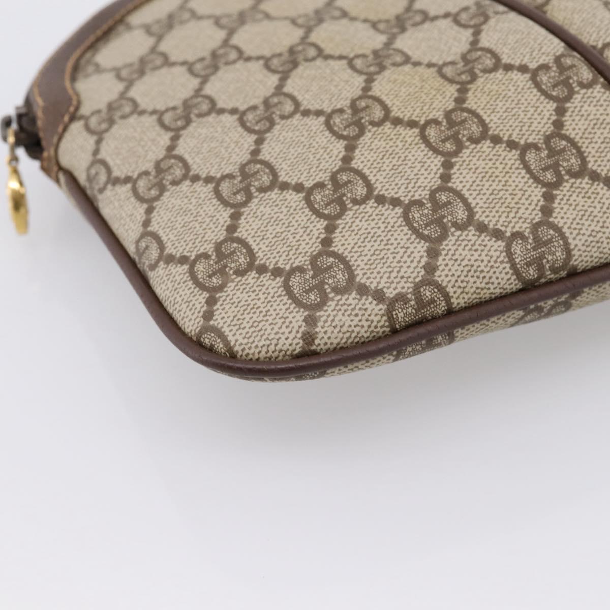 GUCCI GG Supreme Web Sherry Line Bag PVC Beige Gold 904 02 047 Auth BA15648