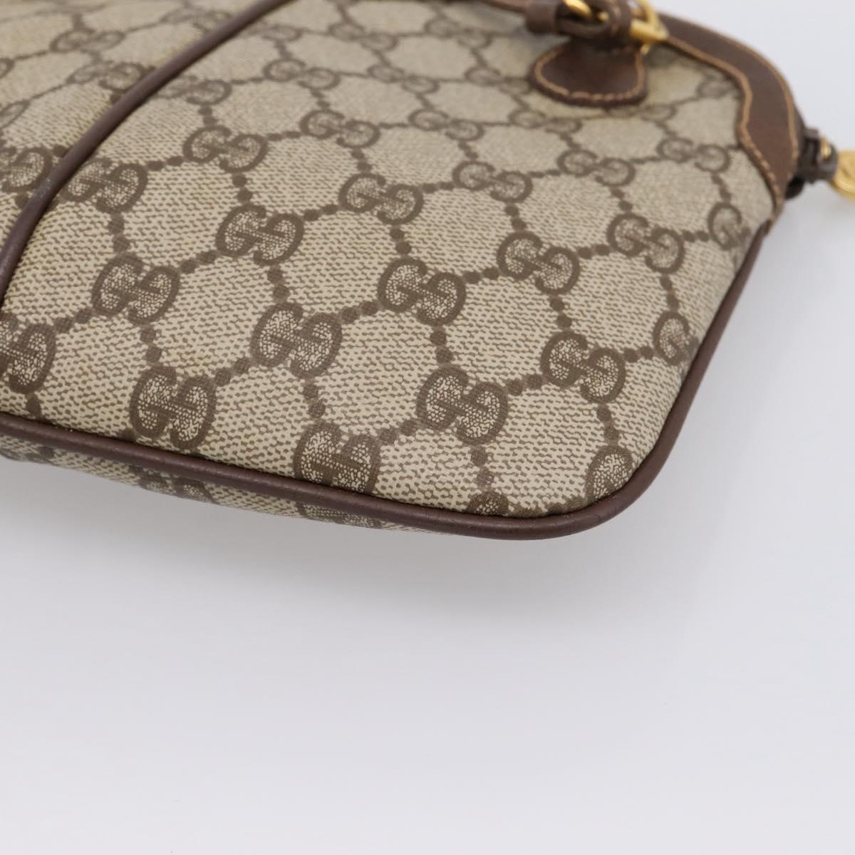 GUCCI GG Supreme Web Sherry Line Bag PVC Beige Gold 904 02 047 Auth BA15648