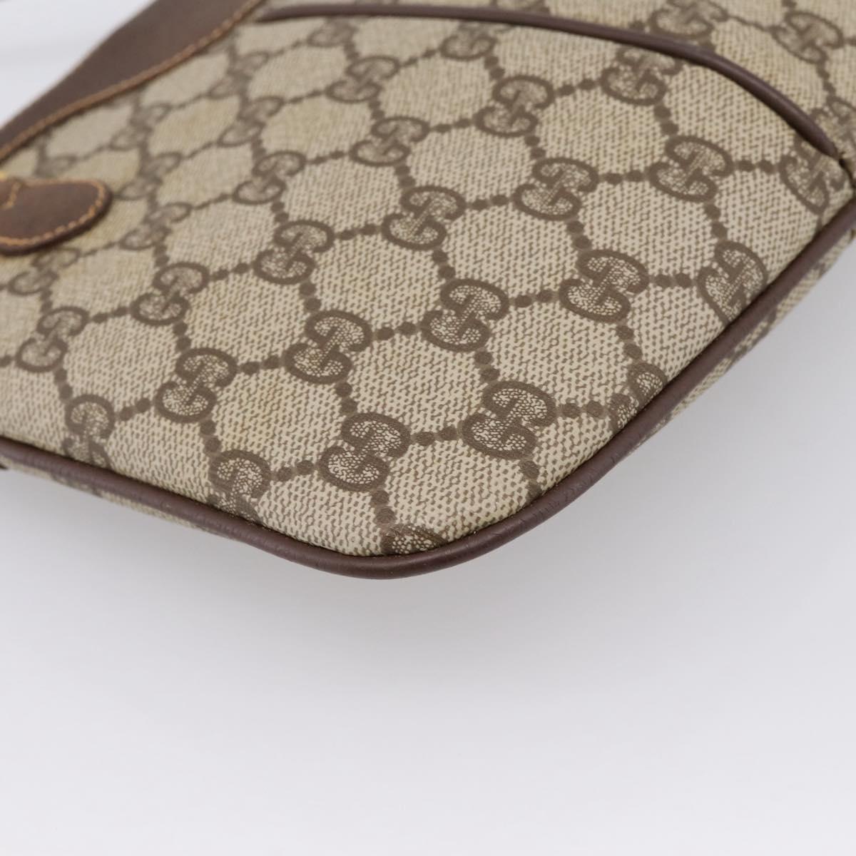 GUCCI GG Supreme Web Sherry Line Bag PVC Beige Gold 904 02 047 Auth BA15648