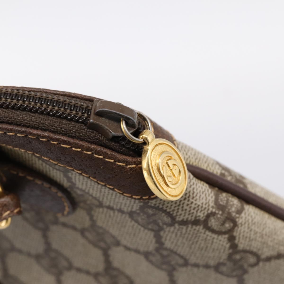 GUCCI GG Supreme Web Sherry Line Bag PVC Beige Gold 904 02 047 Auth BA15648
