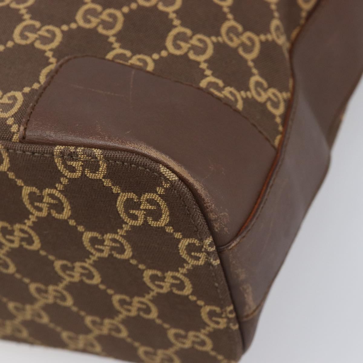 GUCCI GG Canvas Shoulder Bag Brown Gold 001 4204 Auth BA15649