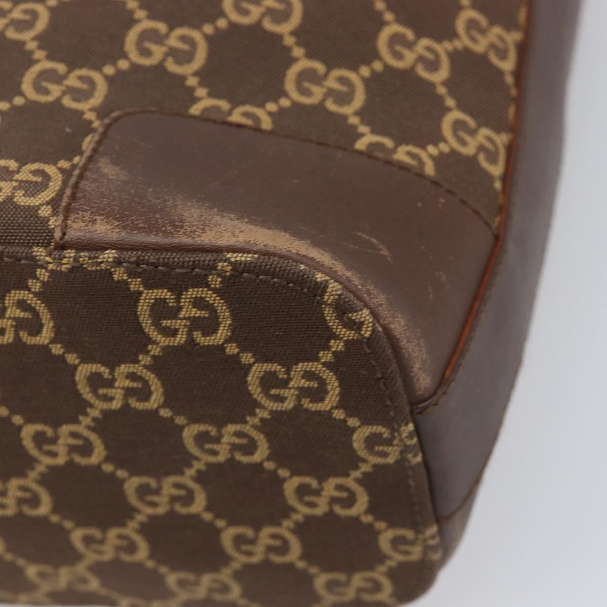 GUCCI GG Canvas Shoulder Bag Brown Gold 001 4204 Auth BA15649