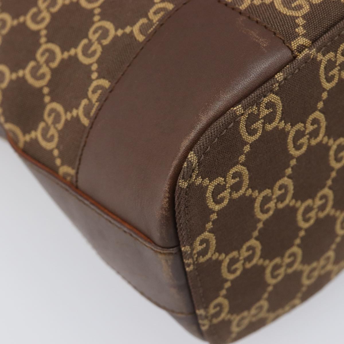 GUCCI GG Canvas Shoulder Bag Brown Gold 001 4204 Auth BA15649