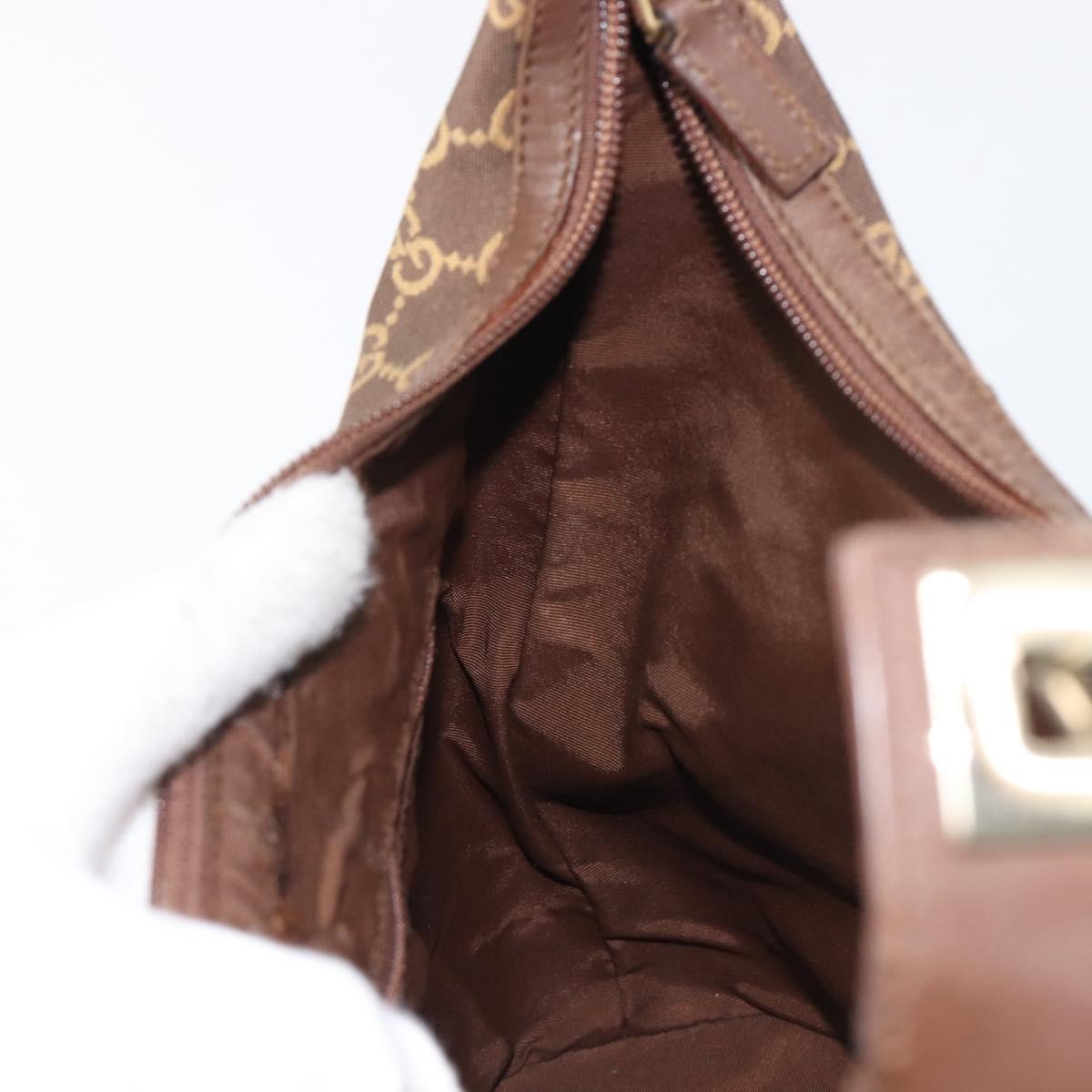 GUCCI GG Canvas Shoulder Bag Brown Gold 001 4204 Auth BA15649