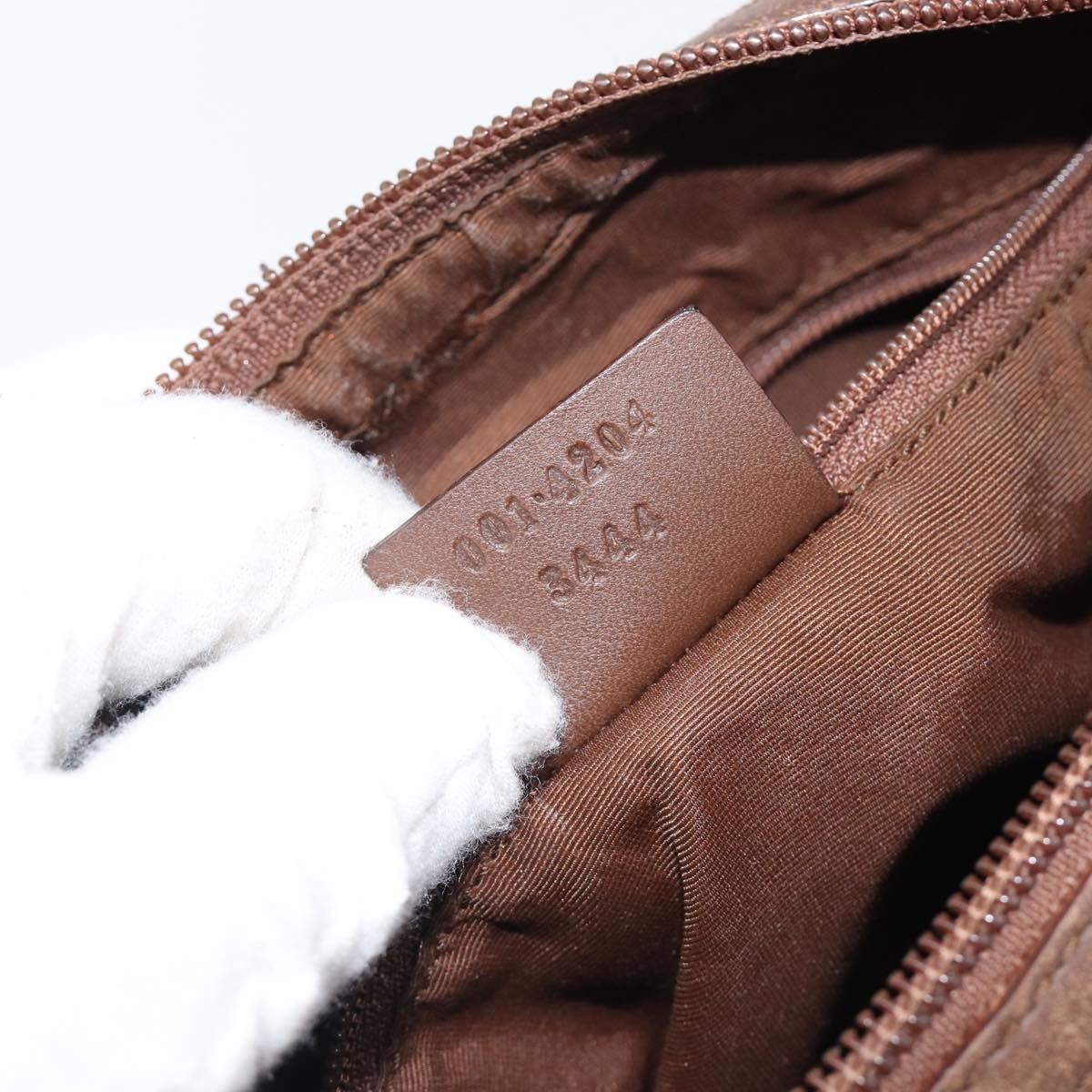 GUCCI GG Canvas Shoulder Bag Brown Gold 001 4204 Auth BA15649