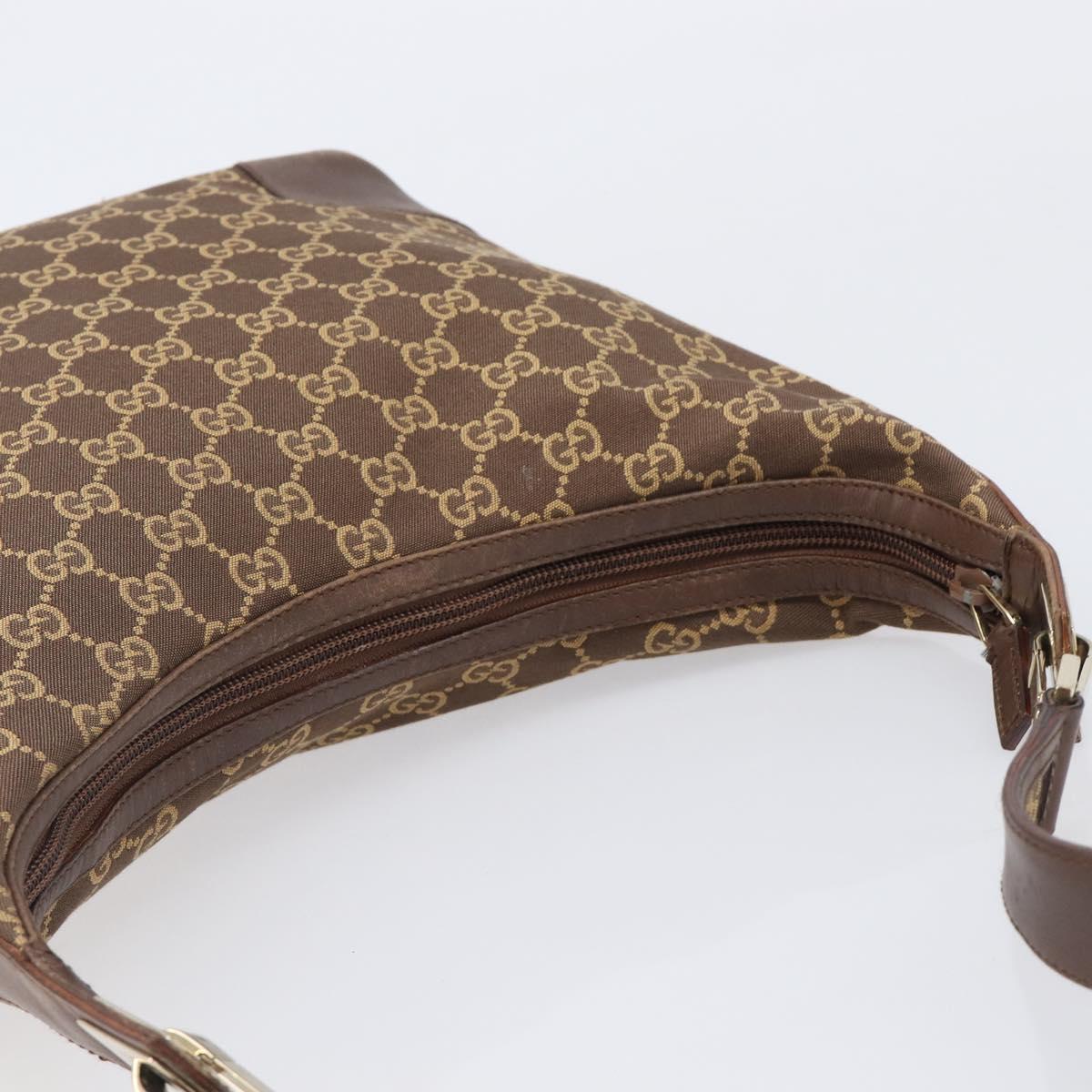 GUCCI GG Canvas Shoulder Bag Brown Gold 001 4204 Auth BA15649
