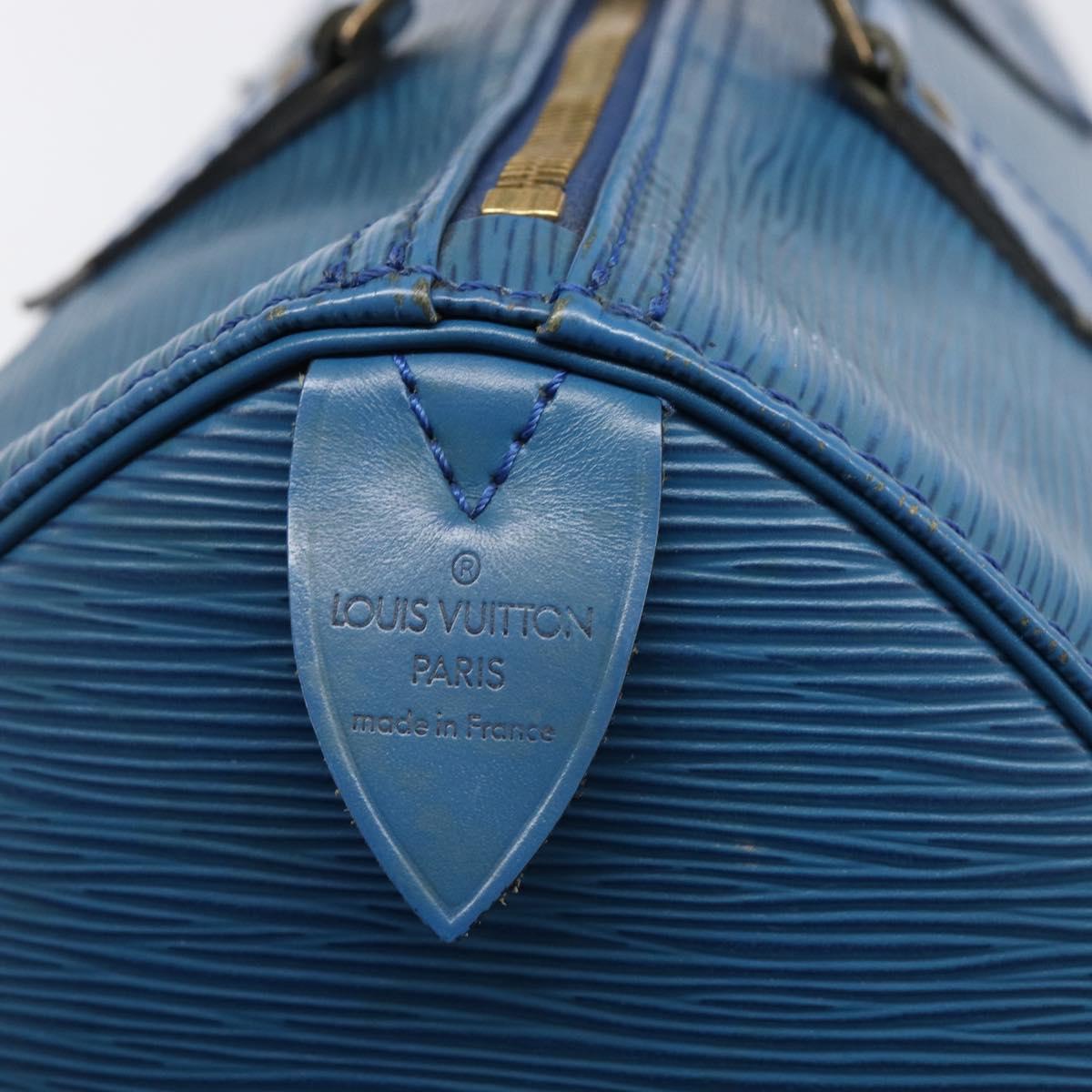 LOUIS VUITTON Epi Speedy 35 Hand Bag Toledo Blue M42995 LV Auth BA15651