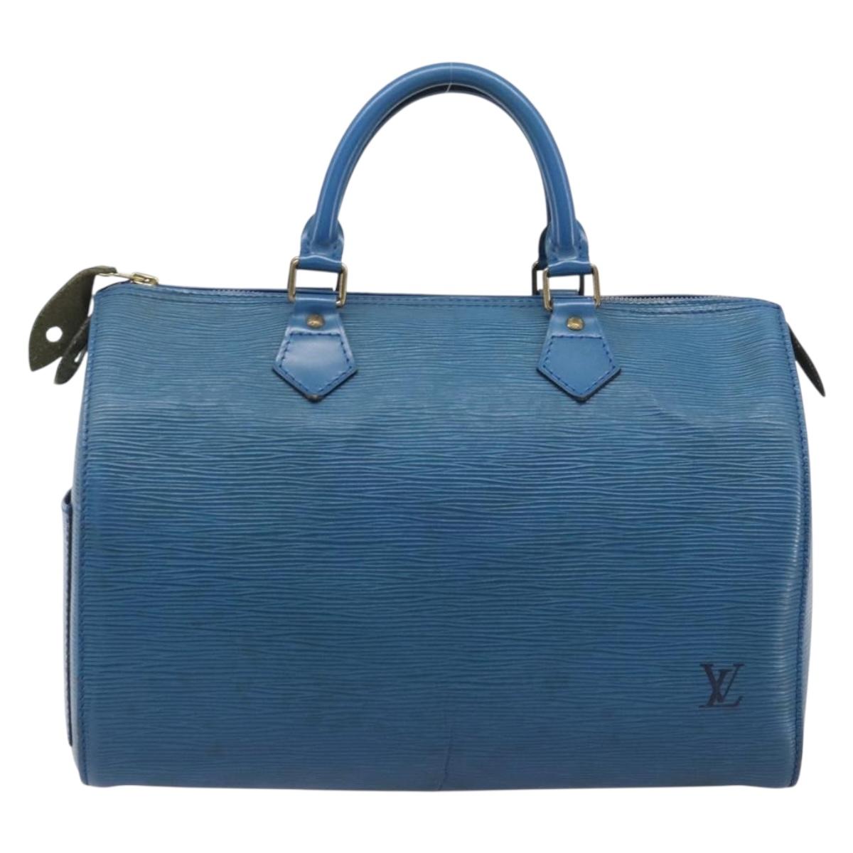 LOUIS VUITTON Epi Speedy 35 Hand Bag Toledo Blue M42995 LV Auth BA15651