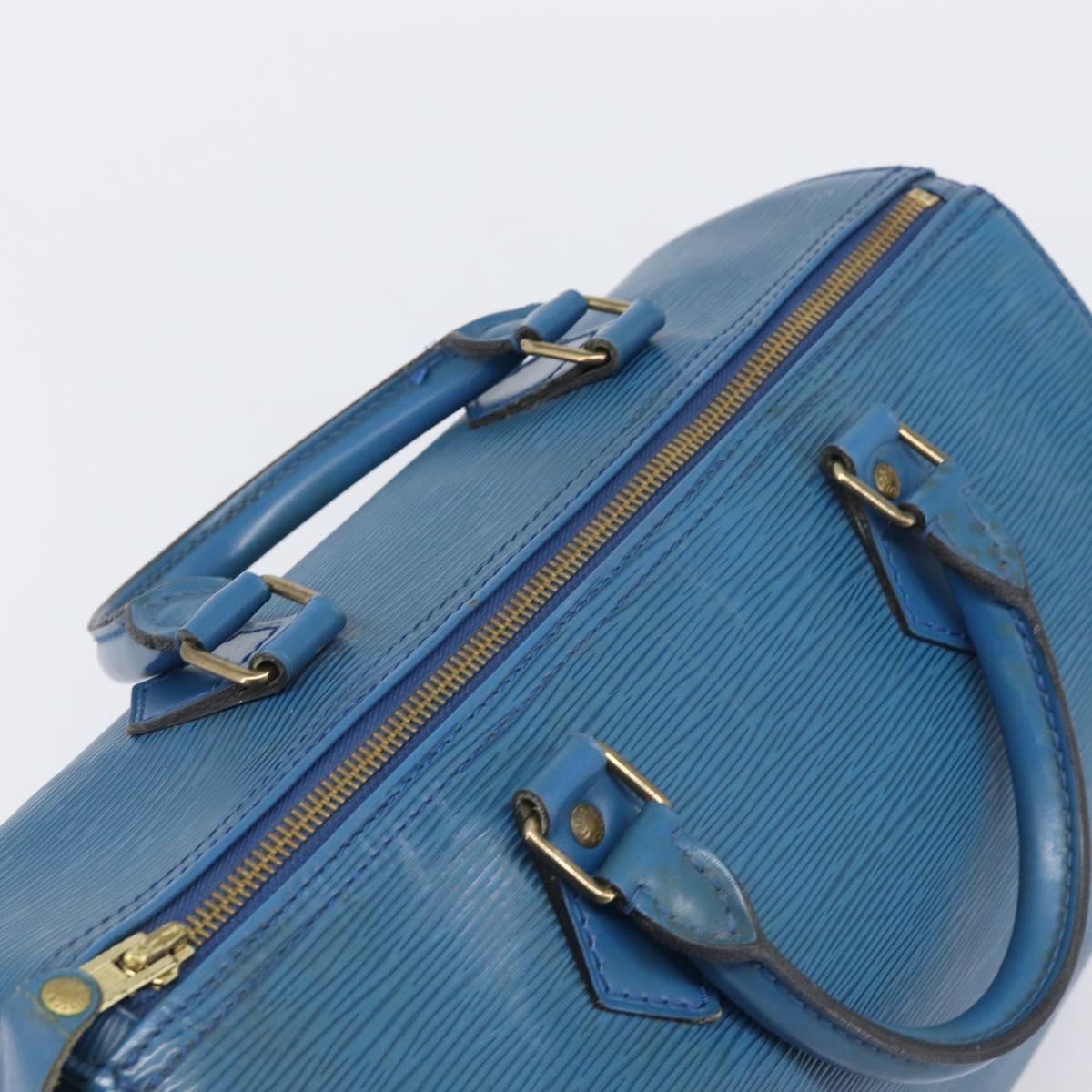 LOUIS VUITTON Epi Speedy 35 Hand Bag Toledo Blue M42995 LV Auth BA15651